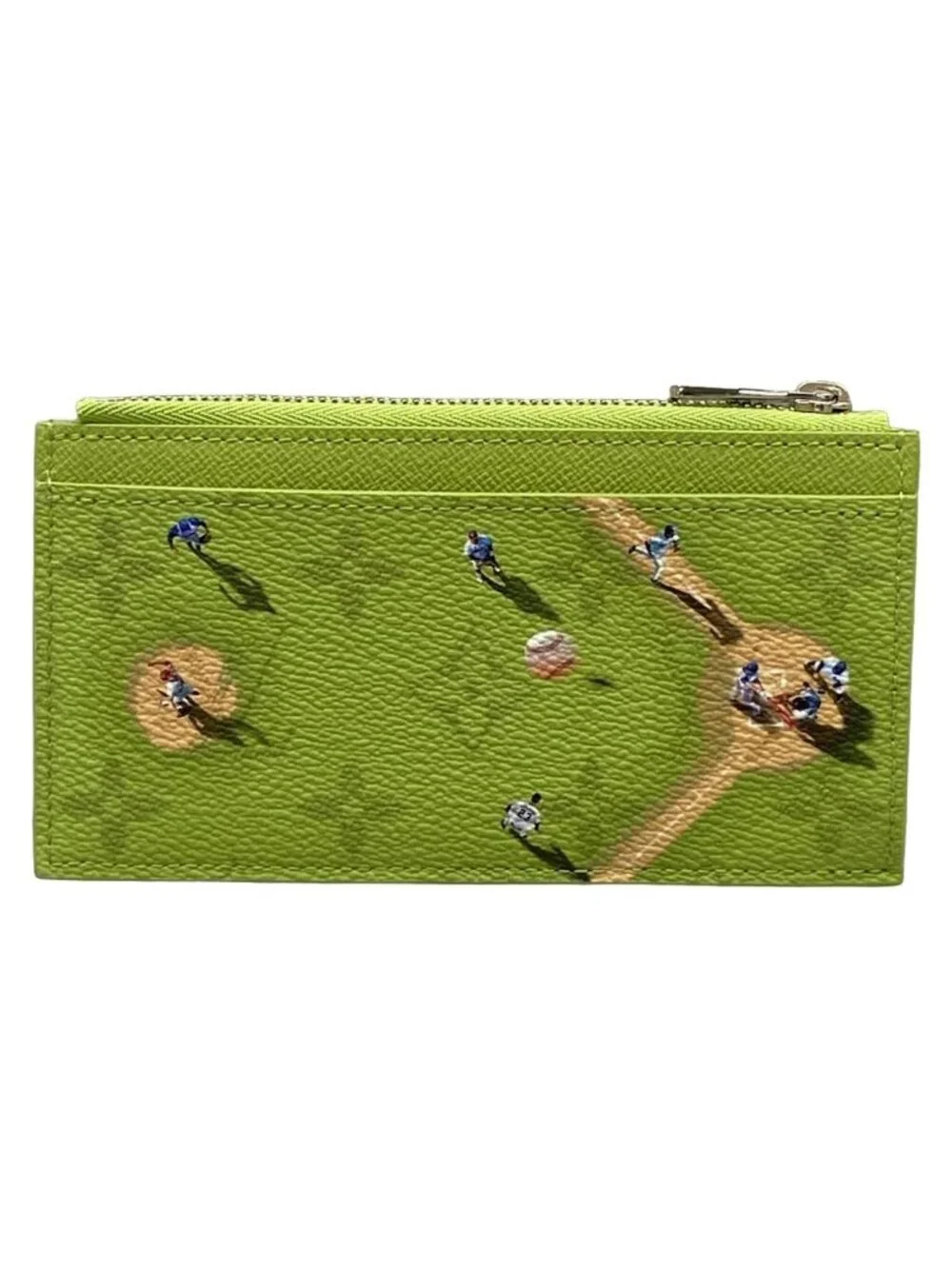 Louis Vuitton Coin Card Holder Baseball Green Stadium